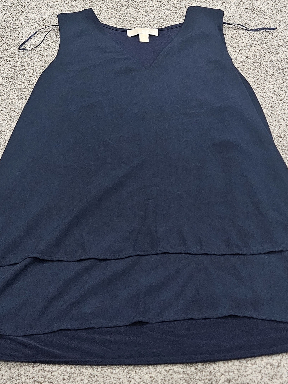 Michael Kors Dark Blue Sleeveless V-Neck Top